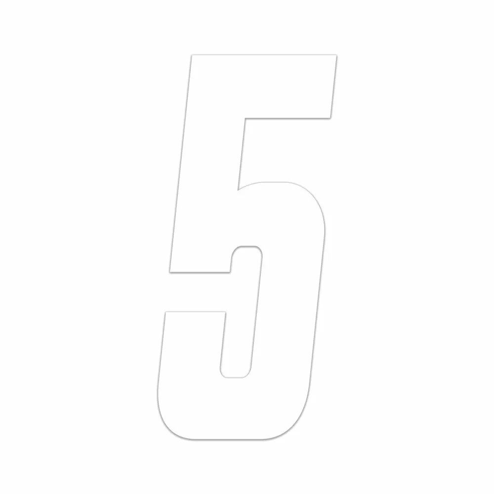 Adhesivo para número de carreras de motocross 5, blanco, 21 cm, 4 ruedas Quattroerre.it