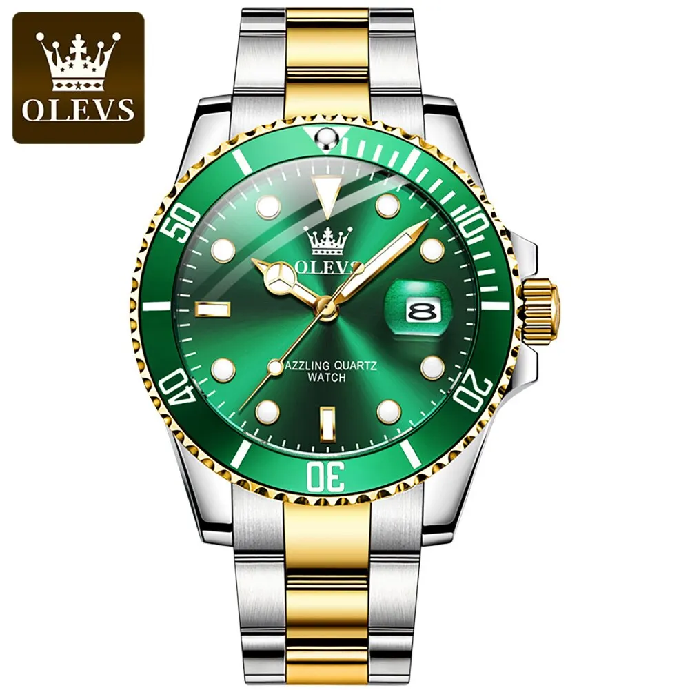 Reloj De Hombre Resistente Al Agua, Reloj De Lujo De Cuarzo Para Hombre De Acero Inoxidable, Luminoso