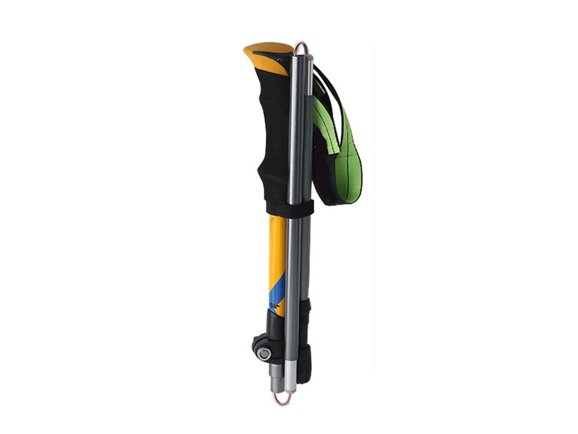 Bastón Telescópico Ligero Y Portátil De Aluminio Para Trekking, Ideal Para Montañismo Al Aire Libre, Color Naranja, 155-165 Cm.