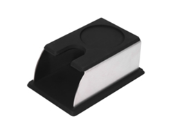 Soporte para prensador de café, cafetera de acero inoxidable y silicona (negro)