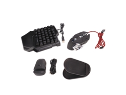 Convertidor De Teclado Y Ratón Para Juegos De Una Sola Mano Con 35 Teclas Retroiluminadas, 6 Botones Y Soporte.