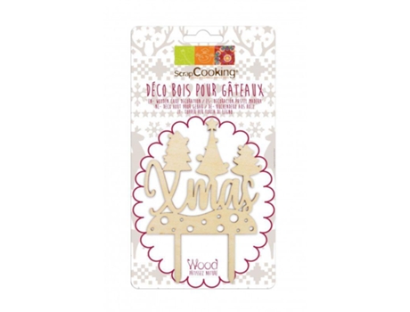 Pastel topper de madera - Navidad Xmas SCRAPCOOKING