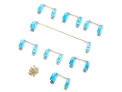 Estabilizador Para Teclado Mecánico De 6,25u Y 2u Con Cable Dorado, Accesorio Para Bricolaje, Azul Transparente.