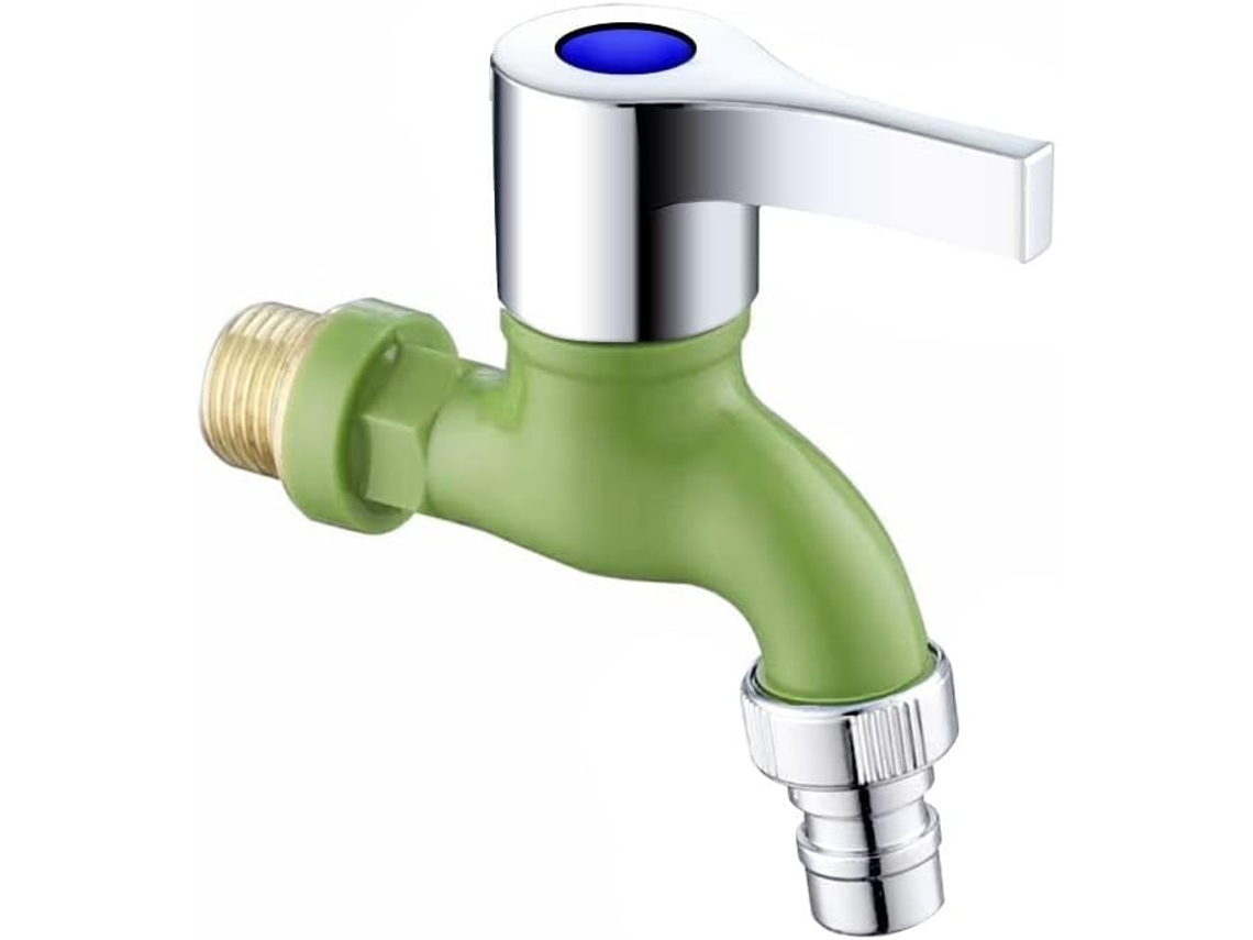 Grifo De Agua, Rosca Macho De 1/2 Pulgada, Montaje En Pared, Conector Rápido De Lavado (verde) Chrui