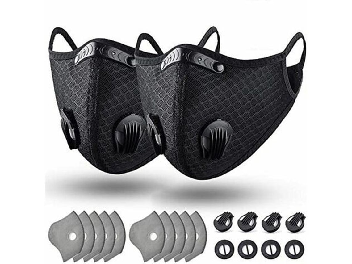 Máscara Pó Carbono Ativado, Reutilizável/lavável, Filtragem 5 Camadas, Pinça Nasal Ajustável