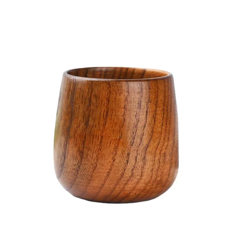 Taza vintage hecha a mano de madera natural, 160 ml de capacidad, 7,5 x 6,5 cm, reutilizable. Mdug