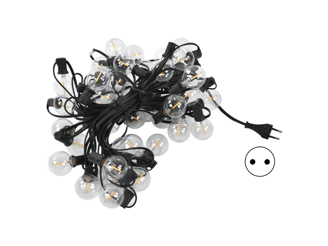 2026-cinta De Luces Led G40 50 Bombillas Ip45 Impermeable Para Jardín Patio Balcón Decoración Luz Blanca Cálida Enchufe Eu 220v