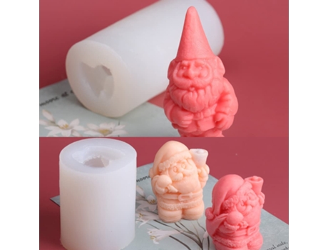 Moldes de velas para hacer pasteles de chocolate con azúcar para hornear, molde de silicona pequeño de Papá Noel