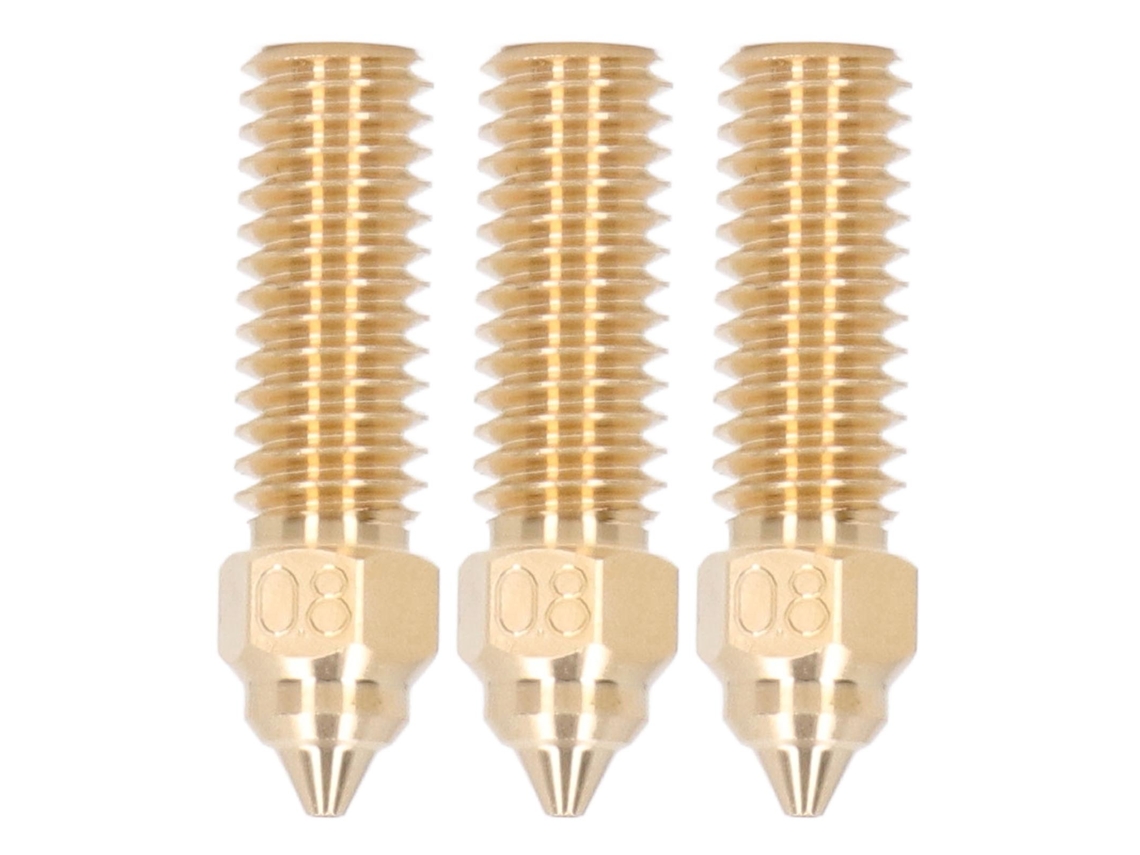 Kit de 3 Bicos de Cobre para Impressora 3d Creality K1 Alta Temperatura e Alto Fluxo 1.75mm 0.8mm