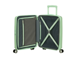 Maleta de cabina expandible American Tourister Soundbox de 55 cm con 4 ruedas, color verde pastel, 35,5 l