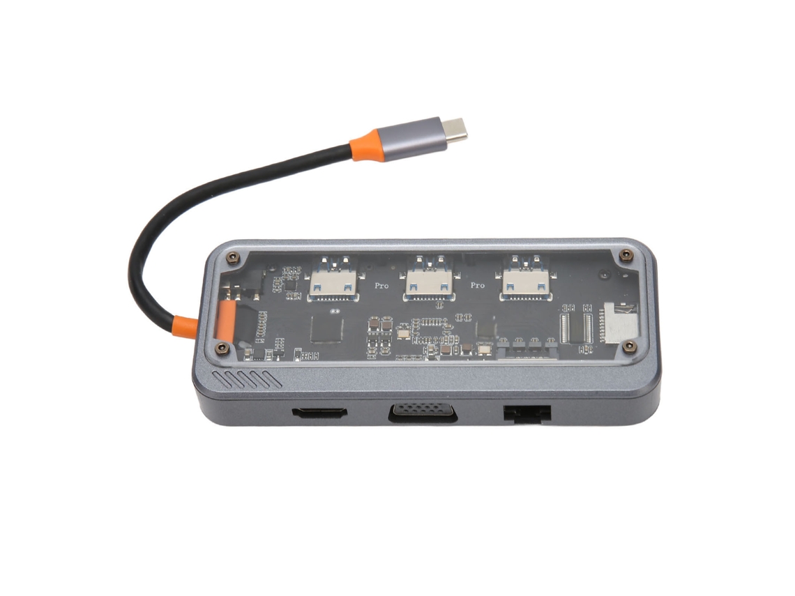 Concentrador Usb-c Con Carga Pd 3.0, Puerto De Red Rj45 2.0, Estación De Acoplamiento Multipuerto 10 En 1 Para Portátil Y Tv.