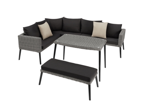 Conjunto De Ratán Con Estructura De Aluminio Pula TECTAKE