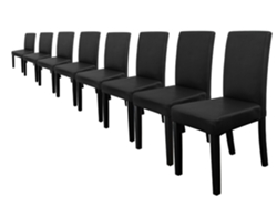 Conjunto de Cadeiras de Jantar [EN.CASA] (8 Un - Preto - 90x42x48 cm - Couro SintÃÂÃÂÃÂÃÂ©tico)