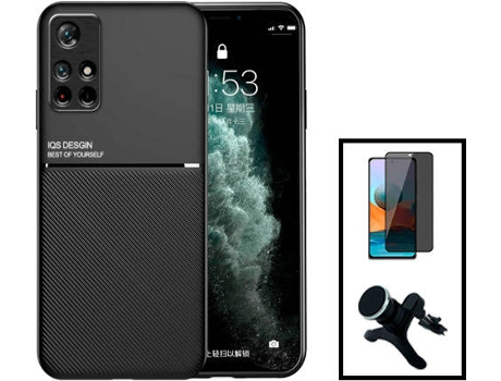 Kit Carcasa Trasera Magnética Anti Choque + Protector de Pantalla Xiaomi Poco M4 Pro GIFT4ME Negro