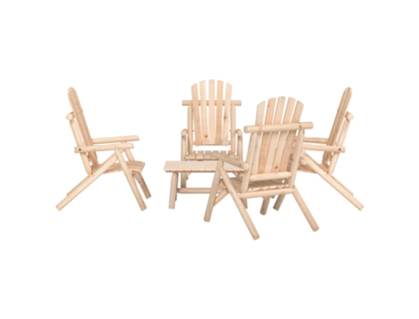 Conjunto 5 de muebles de jardín VIDAXL madera maciza de abeto