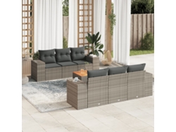 Conjunto de sofás de jardín de 7 piezas DKD Home Decor con cojines de mimbre gris