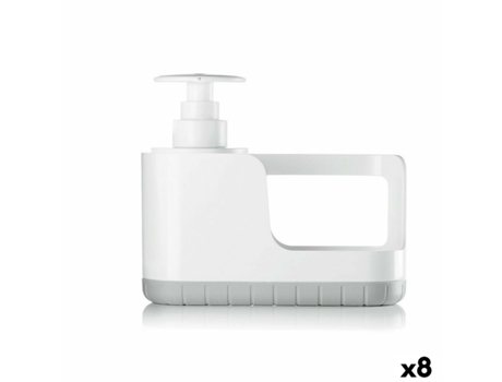 Dispensador de Jabón 2 en 1 para Fregadero CONFORTIME ABS Polipropileno Blanco Gris (8 Unidades)