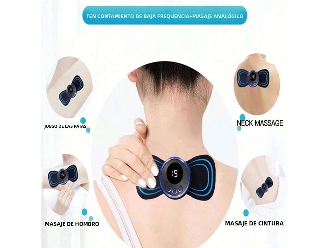 Tela Lcd, Ems, 8 Modos de Pulsação, Massageador Elétrico para Pescoço MDUG