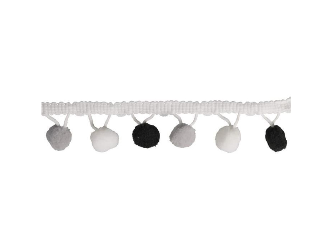 Adorno decorativo de pompón Hobby Rayher, 3 cm de diámetro, 2 m de largo, negro/blanco 55853573 Rayher