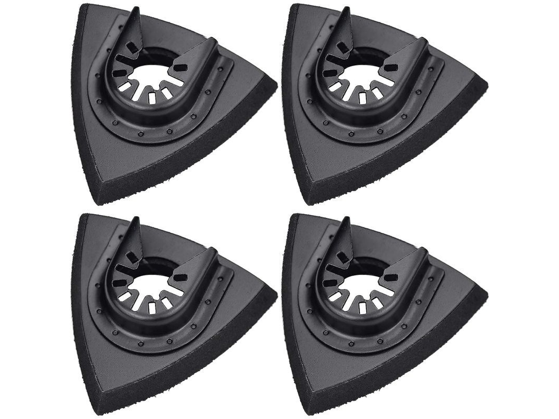 2026-4 Piezas Almohadillas De Lijado 80 Mm Para Herramientas Oscilantes, Compatible Con Bosch, Worx, Makita - Negro