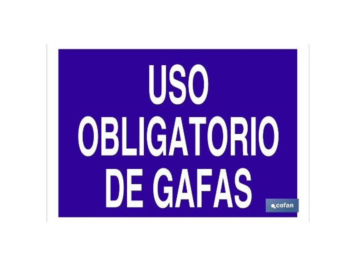 Señal poliestireno 297x210 uso obligatorio de gafas