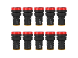10 Unidades De Indicador Led De Encendido Ad16-22d/s, Carcasa De 22 Mm, Ignífugo, Rojo, Azul, Verde, Amarillo.