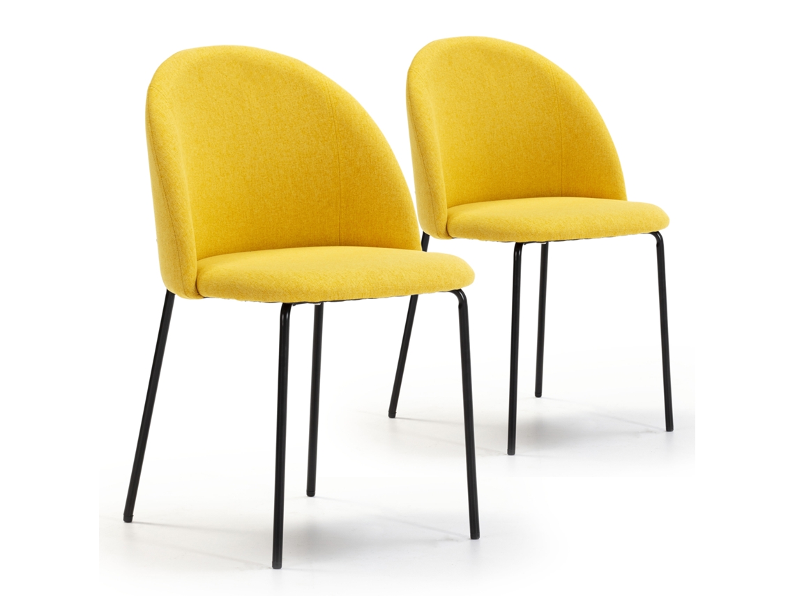 Set de 2 sillas Comedor Kenia tapizadas Mostaza 43 x 47 x 78,5 cm VS VENTA-STOCK