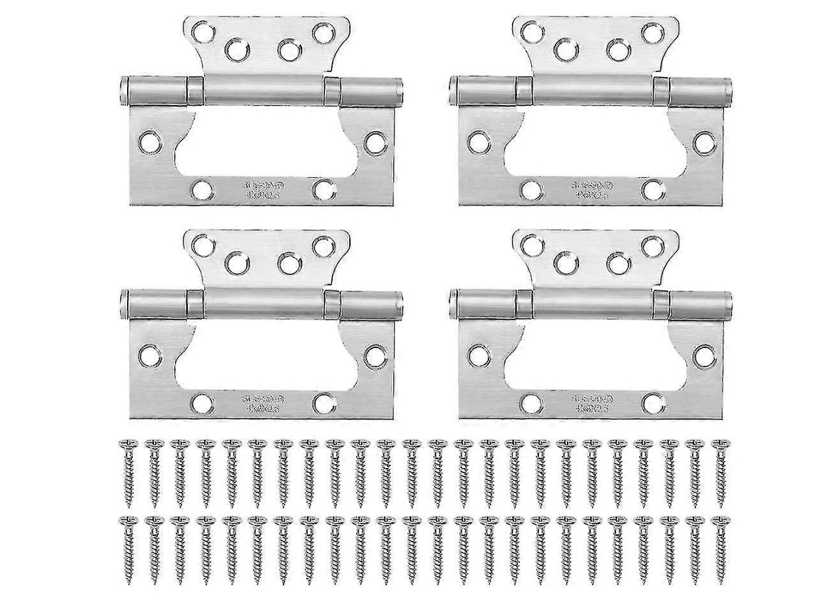4 Bisagras De Acero Inoxidable Con Tornillos Para Puertas De Armarios Cocina Gabinetes Y Muebles Pequeños