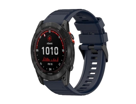 Correa Correa de Reloj de Silicona con Textura Horizontal para Garmin Fenix 7x26 mm con Herramienta de extracción Azul Marino VENISYMLIS
