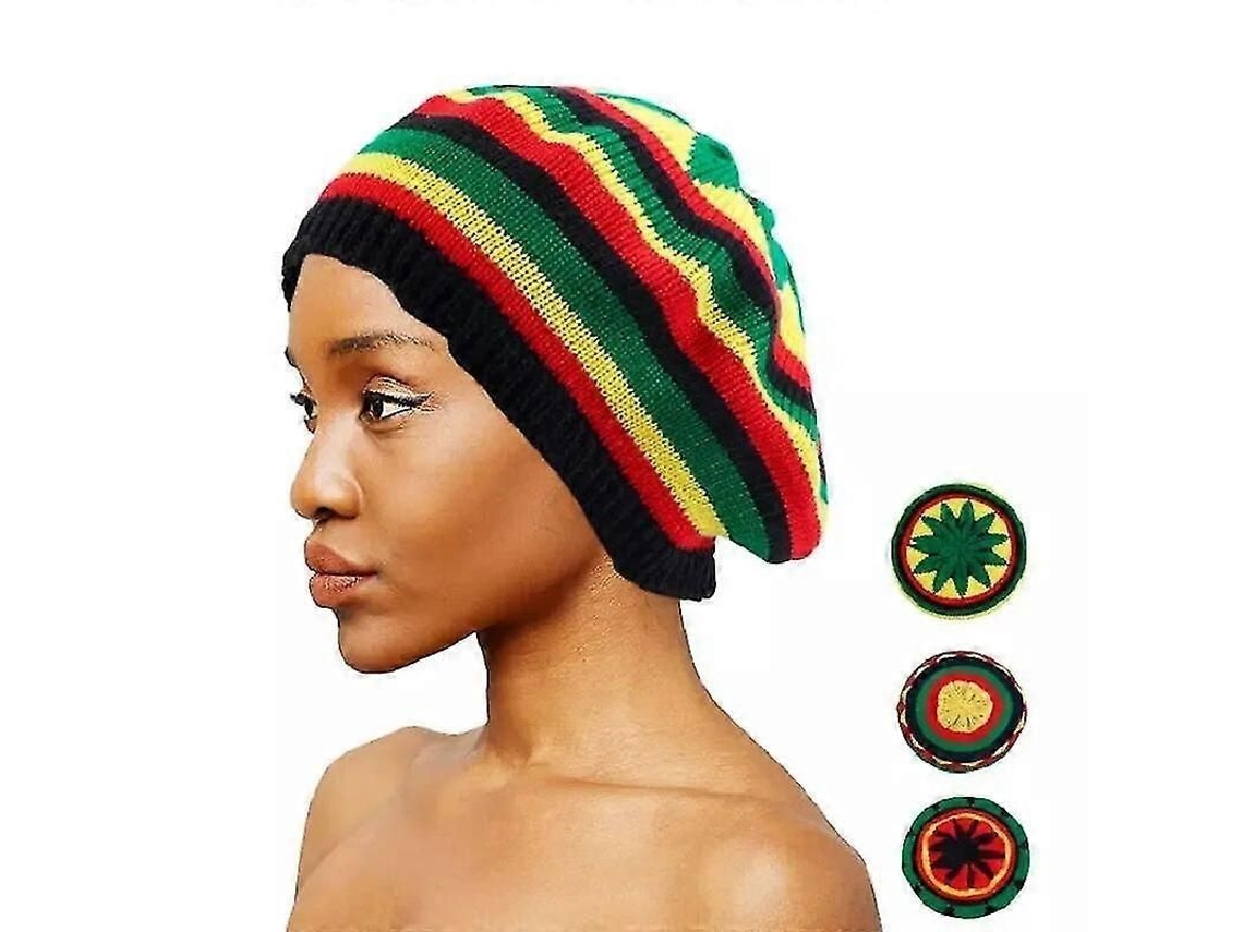 2026-gorro De Lana Holgado Reggae Jamaiquino Para Otoño Invierno, Calientito Arcoíris, Unisex, Talla Única