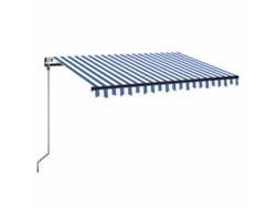 Maison Exclusive - Toldo Automático Led Sensor De Viento Azul Y Blanco 350x250 Cm