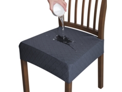 1 paquete de funda protectora extraíble para silla de comedor para el hogar, restaurante-grano de maíz-gris profundo-Tamanho universal LUUCOZK