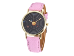 Reloj De Pulsera Analógico De Cuarzo Para Mujer Con Esfera Redonda En Color Rosa Moderno.