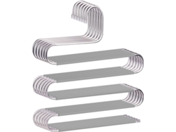 6 Cabides Inox Form S Gris Anti deslizante para Calças e Gravatas ZYBLSSBB