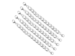 5 Piezas De Hebilla De Doble Cabeza De Metal Con Cadena De Hierro, Accesorios De Bricolaje Para Fundas De Teléfonos Móviles Y Bolsos, Color Plata.