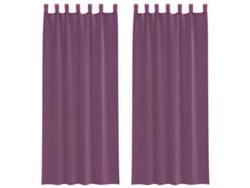 Maison Exclusive - Cortinas De Gasa Con Trabillas 2 Uds Morado 140x260 Cm