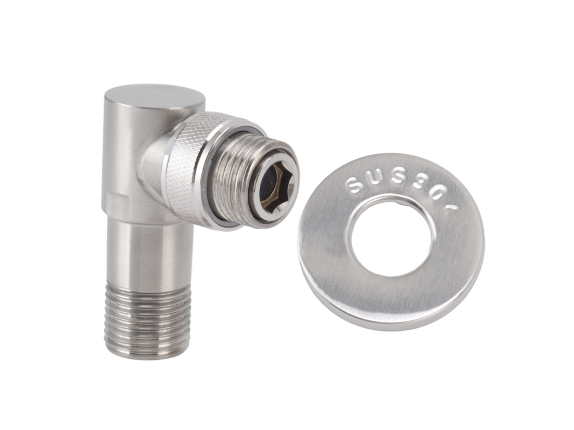 Válvula de retención angular macho G1/2, acero inoxidable 304, 1 entrada, 2 salidas, diseño integrado, válvula de cierre automático para inodoro Kofihety