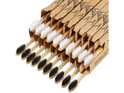 20 Cepillos De Dientes Biodegradables De Bambú Con Cerdas Suaves, Libres De Bpa Y Con Carbón Activado.