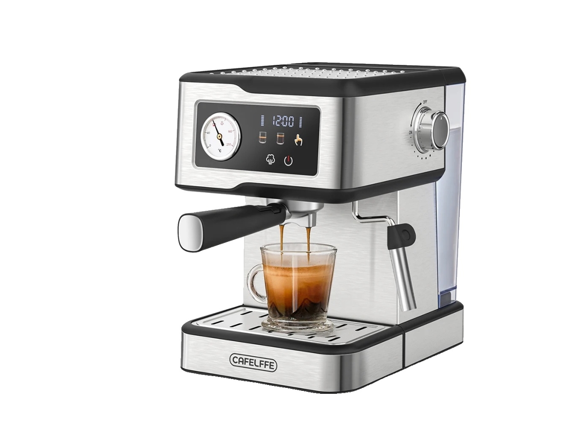 Cafetera espresso, alta presión de 20 bares, panel de control táctil, acero inoxidable, OEM