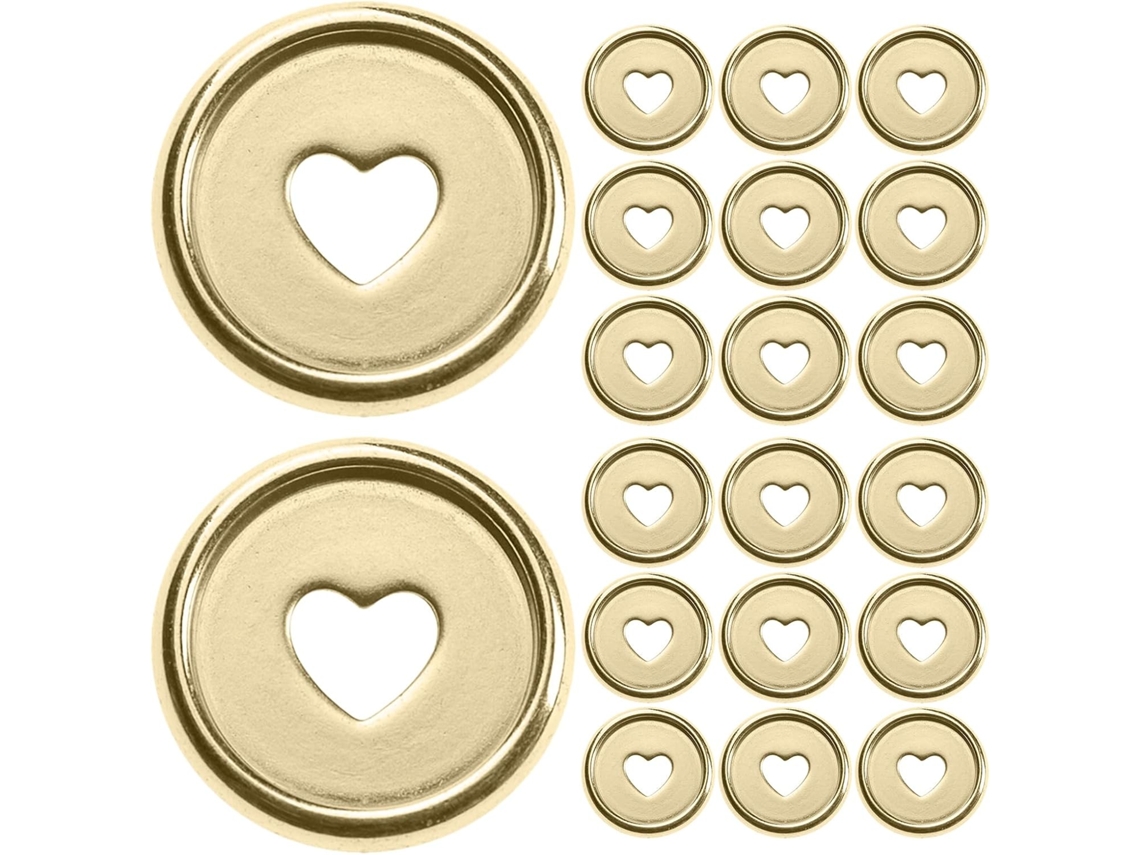 Anillos De Plástico Chapados En Oro Con Forma De Corazón Para Encuadernar Cuadernos (2,4 Cm) – Paquete De 50 Unidades