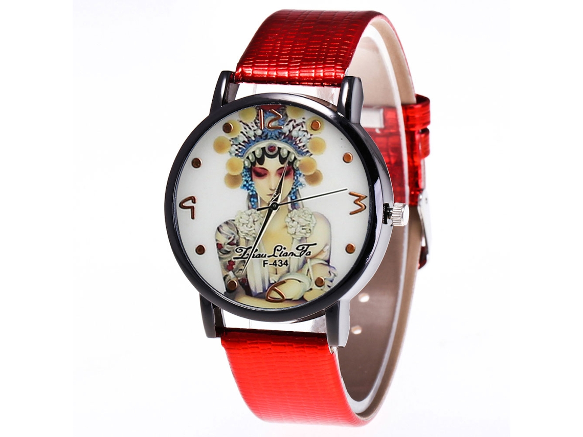 Reloj De Pulsera Unisex Zhoulianfa De Piel Sintética Con Movimiento De Cuarzo (rojo)
