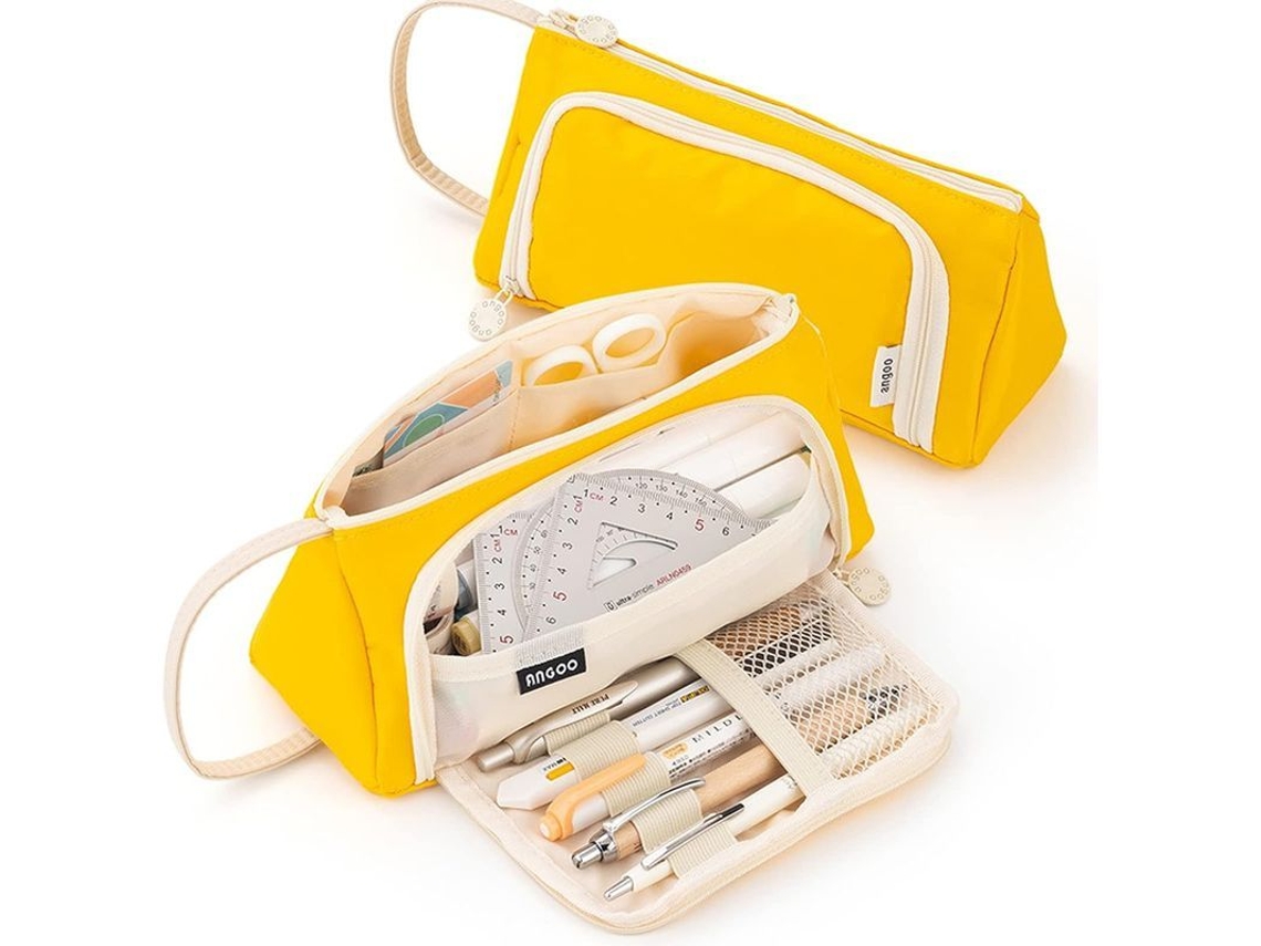 2026rebe-estuche De Lápices Para Niñas Grande Capacidad Para Colegio Y Oficina Color Crema-amarillo