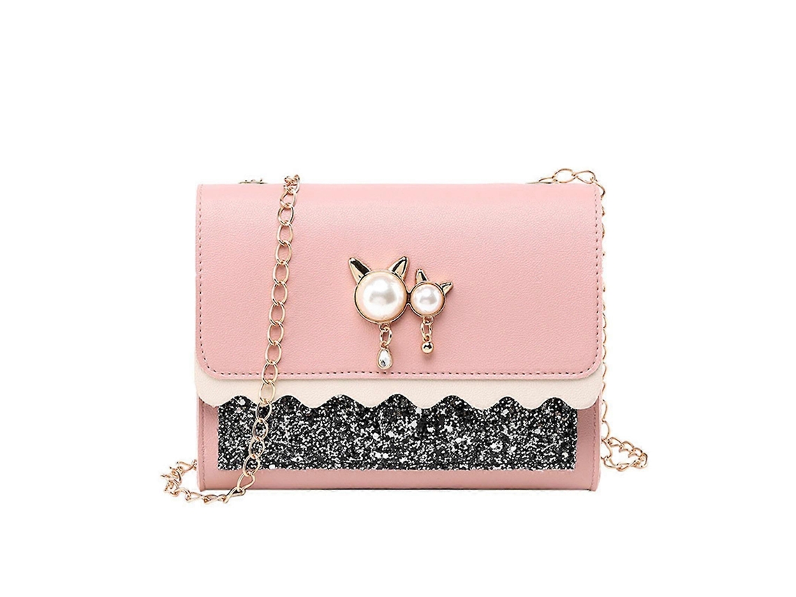 Bolso cuadrado pequeño y elegante, bolso de hombro, bolso cruzado, regalos de cumpleaños, rosa.