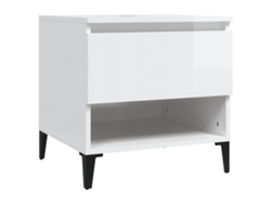 Maison Exclusive - Mesa Auxiliar De Madera Contrachapada Blanco Brillo 50x46x50 Cm