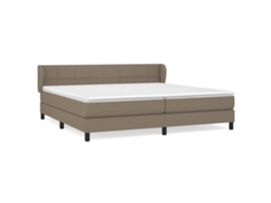 Maison Exclusive - Cama Box Spring Con Colchón Tela Gris Taupe 200x200 Cm
