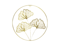 Decoración de pared para sala de estar con hojas de ginkgo doradas