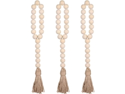 Corona Rústica De Madera Con Cuentas, Decoración Navideña Campestre, Para Puerta De Primavera, Regalo Para El Hogar
