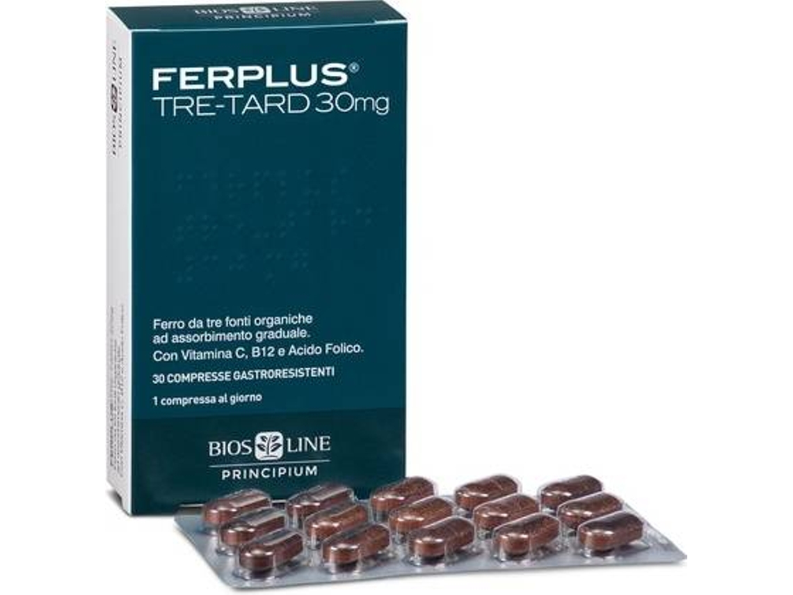 Complemento Alimentar BIOSLINE Principium Ferplus Three-Tard (30 comprimidos)
