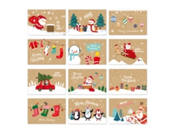 Tarjetas de Navidad - 24 Piezas de Tarjetas en Blanco para Mensajes RNEMITERY