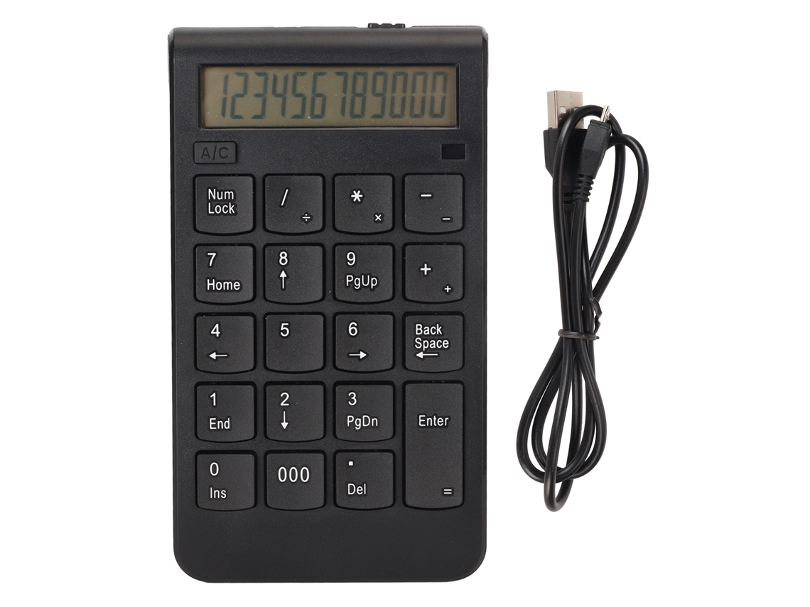 Teclado Numérico Inalámbrico 2.4g Con Pantalla, 19 Teclas, En Forma De U, Plug And Play Para Pc Portátil